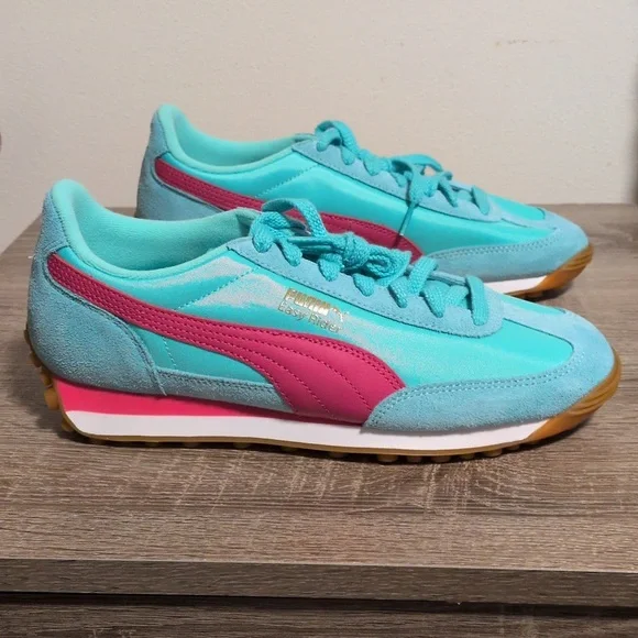 NWOB Puma Easy Rider Women's Aqua and Pink Sneakers Size 9 - Picture 1 of 9